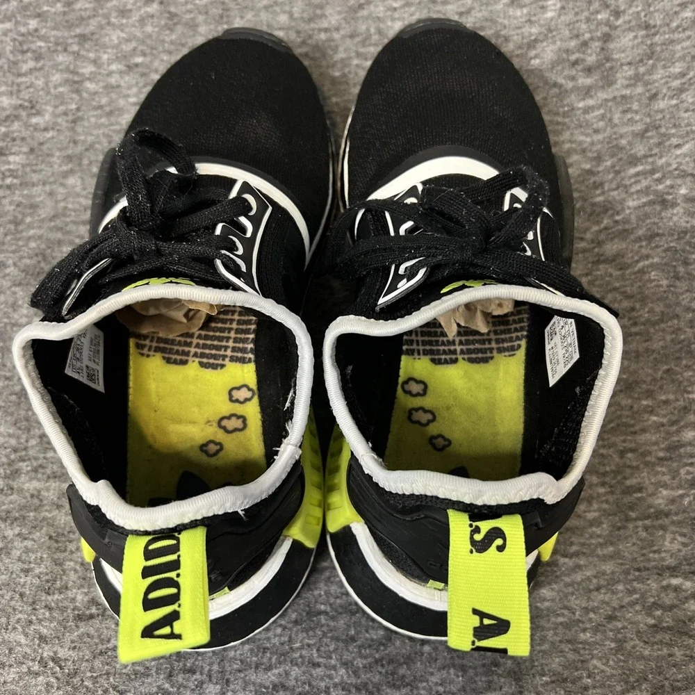 Adidas LHG 029003 Size 4.5 Men, 5.5 Women Black & White, Yellow Highlights CLEAN